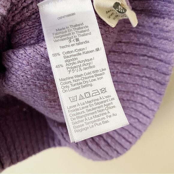 Madewell | Textural Knit One Shoulder Sweater Tank Top Cropped Purple Medium - Picture 6 of 6